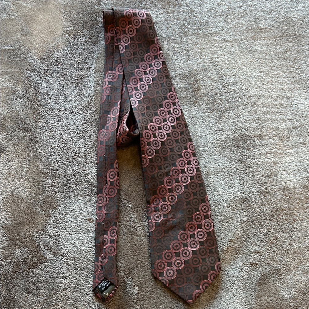 Calvin Klein Brown and Pink Geometric Tie